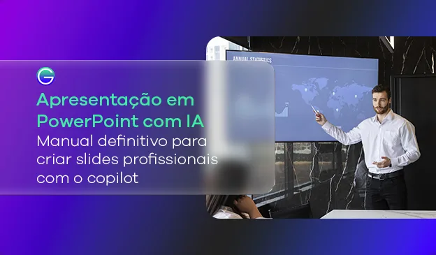 Banner Apresentação em PowerPoint com IA: manual definitivo para criar slides profissionais com o Copilot